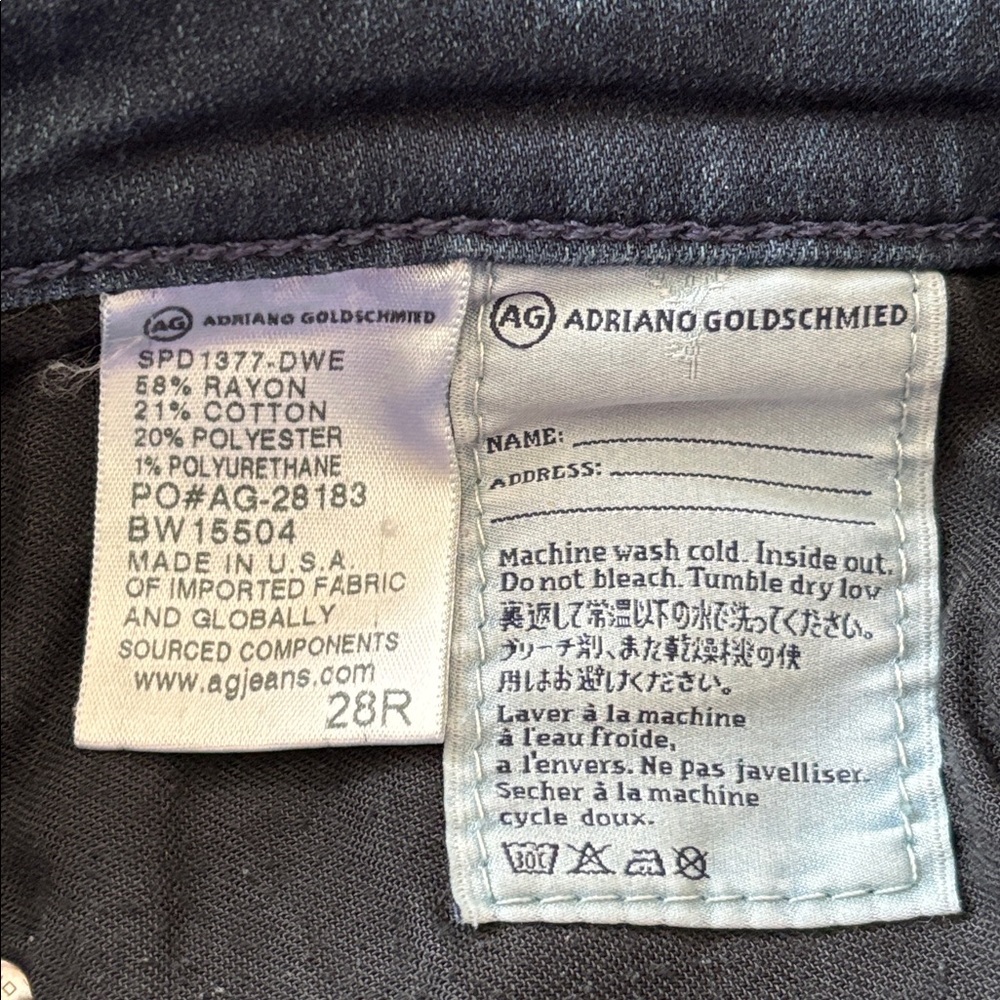 AG Adriano Goldschmied The Stevie Ankle Slim Straight Ankle Jeans Dark Blue Wash - Picture 15 of 16